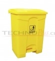 BASURERO PLASTICO 68LTS CON PEDAL - AMARILLO