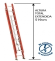 ESCALERA FIBRA DE VIDRIO TELESCOPICA 5,18 M.