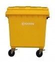 CONTENEDOR DE RESIDUOS PLASTICO CON RUEDAS AMARILLO 1100 LTS.