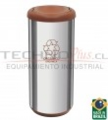 BASURERO ACERO INOX 40L TRAMONTINA TAPA VAIVN CAF