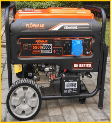 GENERADOR ELECTRICO FLOWMAK GH-6000E 220 V. GASOLINA P/ELECTRICA