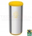 BASURERO ACERO INOX 40L TRAMONTINA TAPA VAIVN AMARILLO